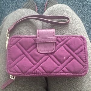 Vera Bradley Quilted Purple Wristlet Wallet for ID credit cards nwot $78